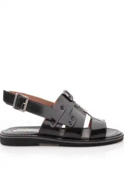 Sandale barbati din piele naturala, Leofex - 944 Negru Box