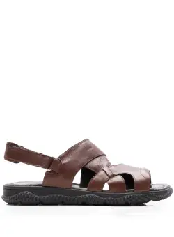 Sandale barbati din piele naturala, Leofex - 981 Red Wood box