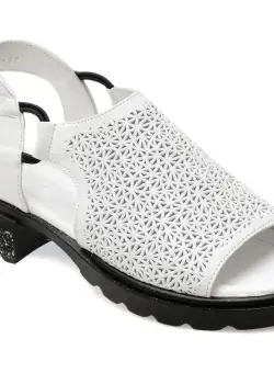 Sandale casual GRYXX albe, 612052, din piele naturala