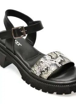 Sandale casual GRYXX negre, 558173, din piele naturala