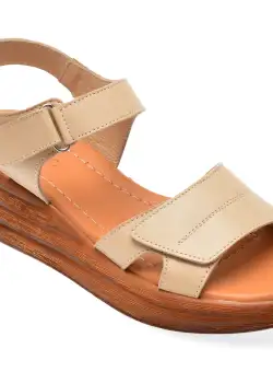 Sandale casual IMAGE bej, 4902, din piele naturala