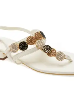 Sandale casual LAURA BIAGIOTTI albe, 8496, din piele ecologica