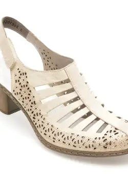 Sandale casual RIEKER bej, 409591, din piele naturala