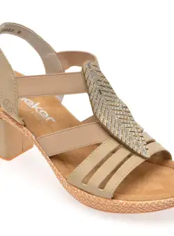 Sandale casual RIEKER bej, 66526, din piele ecologica