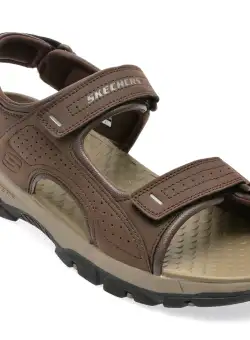 Sandale casual SKECHERS maro, 204105, din piele ecologica