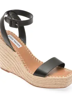 Sandale casual Steve Madden negre, UPSTAGE, din piele naturala