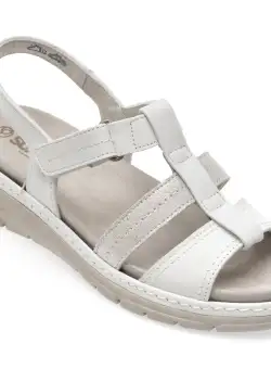 Sandale casual SUAVE argintii, 12530, din piele naturala