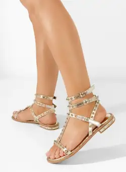 Sandale cu pietricele Matela aurii