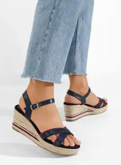 Sandale cu platforma Mahira albastre