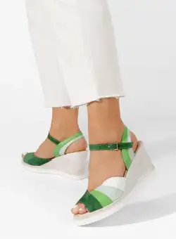 Sandale cu platforma piele Irvina verzi