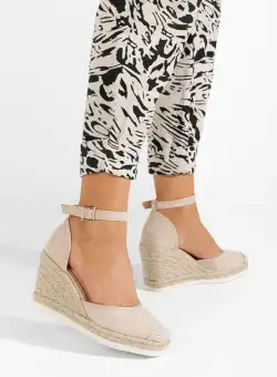 Sandale cu platforma tip espadrile Iovea bej