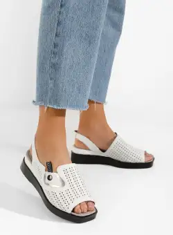 Sandale cu platforma Tonara B albe