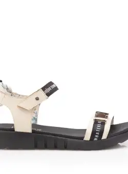 Sandale cu talpa joasa dama din piele naturala,Leofex - 257 Bej Box