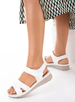 Sandale cu talpa ortopedica Dianne albe