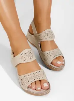 Sandale cu talpa ortopedica Hilda bej