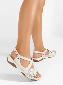 Sandale cu talpa ortopedica Zahra albe