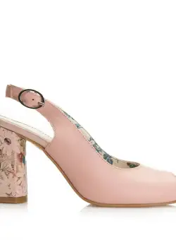 Sandale cu toc damă din piele naturală, Leofex - 250 Bej Metalizat