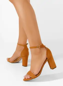 Sandale cu toc Flavie camel