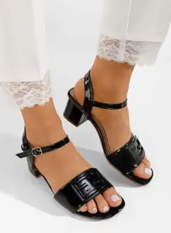 Sandale cu toc gros Izara B negre