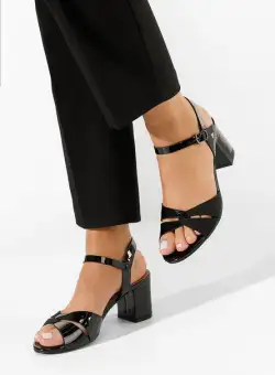 Sandale cu toc gros Sabine negre