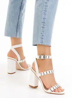 Sandale cu toc inalt Armunia albe