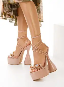 Sandale cu toc inalt Lanvina roz