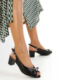 Sandale cu toc mic Amalira negre