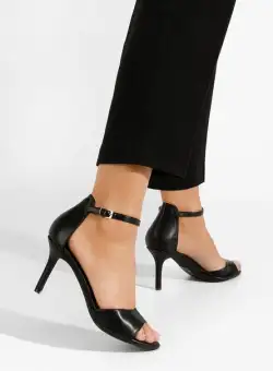 Sandale cu toc subtire Sceira negre