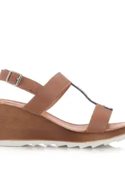 Sandale dama casual din piele naturala Leofex- 163 Taupe argintiu Box