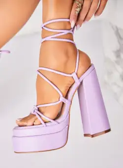 Sandale dama cu platforma Mov din Piele Ecologica Carina