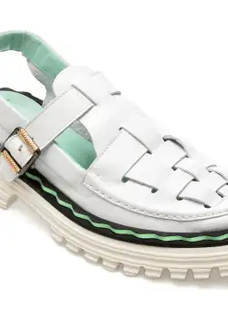 Sandale DONNA CRIS albe, 291246, din piele naturala