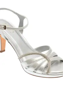 Sandale elegante EPICA BY MENBUR argintii, 24776, din material textil
