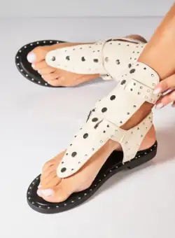 Sandale fara Toc din Piele Ecologica dama Bej Karyssa