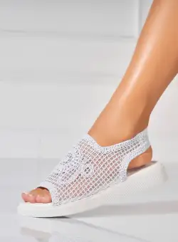 Sandale fara Toc din Textil dama Albe Avalynn