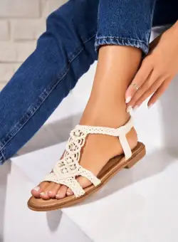 Sandale fara Toc din Textil dama Bej Haydin