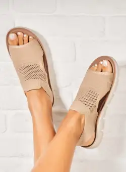 Sandale fara Toc din Textil dama Kaki Keandi