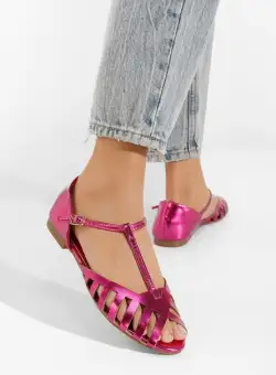 Sandale fara toc Letisia fucsia