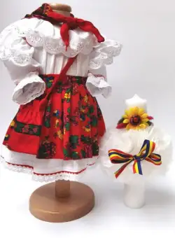 Set Botez Traditional - Adeline 2 - 2 piese costumas si lumanare