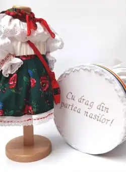 Set Botez Traditional - Adeline 3 - 2 piese costumas si cufar brodat