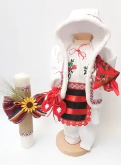 Set Botez Traditional Fete - Sabrina 4 - 2 piese Botez Traditional : costumas, lumanare