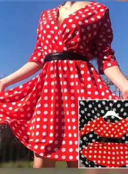 Set rochii Mama si fiica cu buline 2