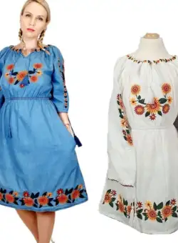 Set rochii traditionale Mama - Fiica - Floarea Soarelui