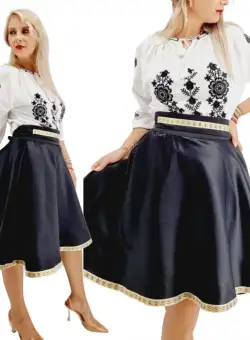 Set stilizat traditional format din ie si fusta 05