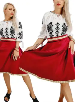 Set stilizat traditional format din ie si fusta