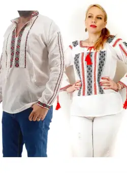 Set Traditional Cuplu 212 Camasi traditionale cu broderie