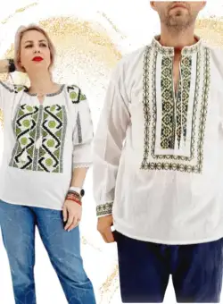 Set Traditional Cuplu 598 Camasi traditionale cu broderie