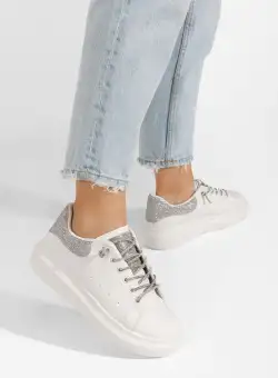 Sneakers cu platformă Cressida albi
