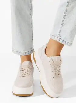 Sneakers cu platformă Marenda bej