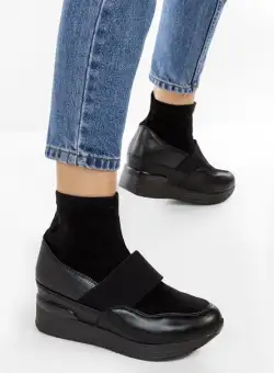 Sneakers cu platforma negri Soliana