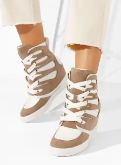 Sneakers dama cu platforma ascunsa Kaia kaki